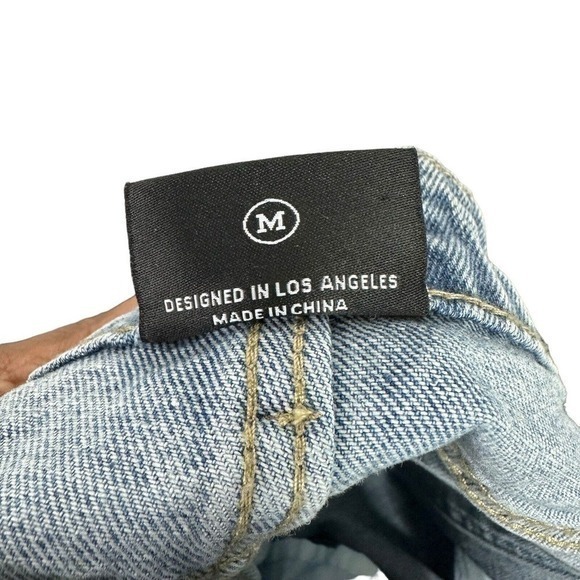 Miou Muse Jeans Womens M Medium 29 Tommi Two Tone Straight Wide Leg Denim Pants - Picture 4 of 6